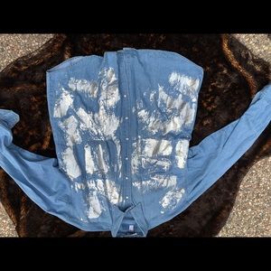 urban Outfitters Silver Paint Denim Shirt